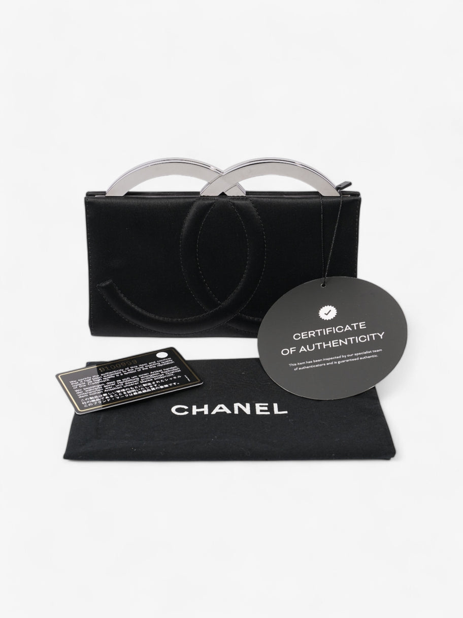 Chanel CC Clutch Black Satin Image 9