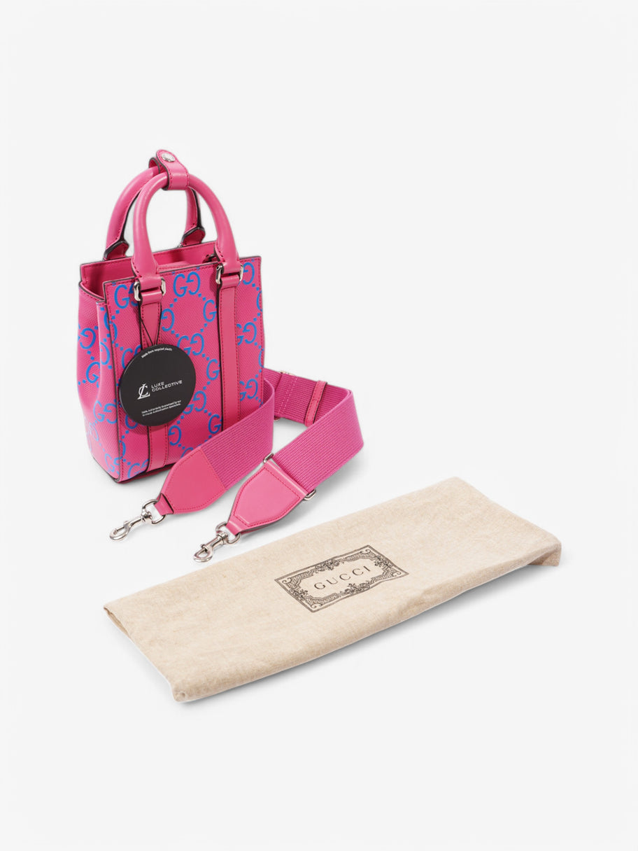 Gucci GG Mini Tote Bag Pink / Blue Leather Image 9