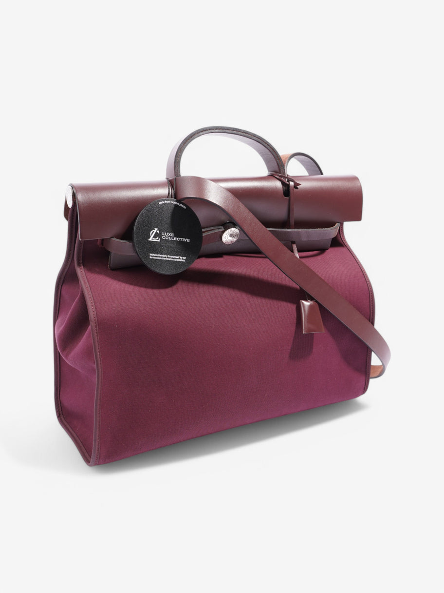 Hermes Herbag Purple Canvas Image 10