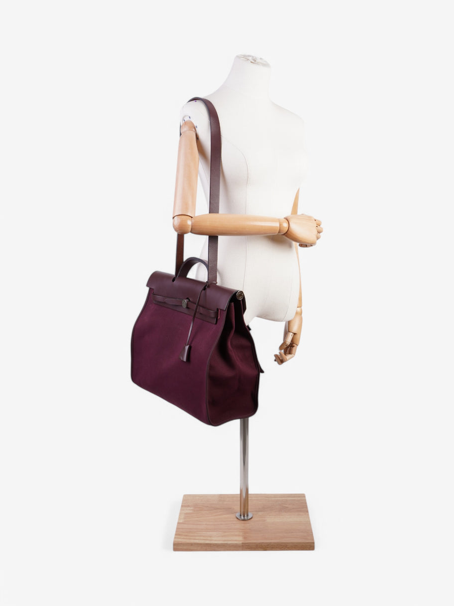 Hermes Herbag Purple Canvas Image 2