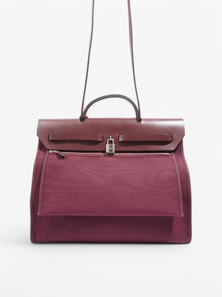 Hermes Herbag Purple Canvas Image 4