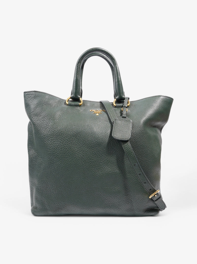  Prada Vitello Green Leather Large