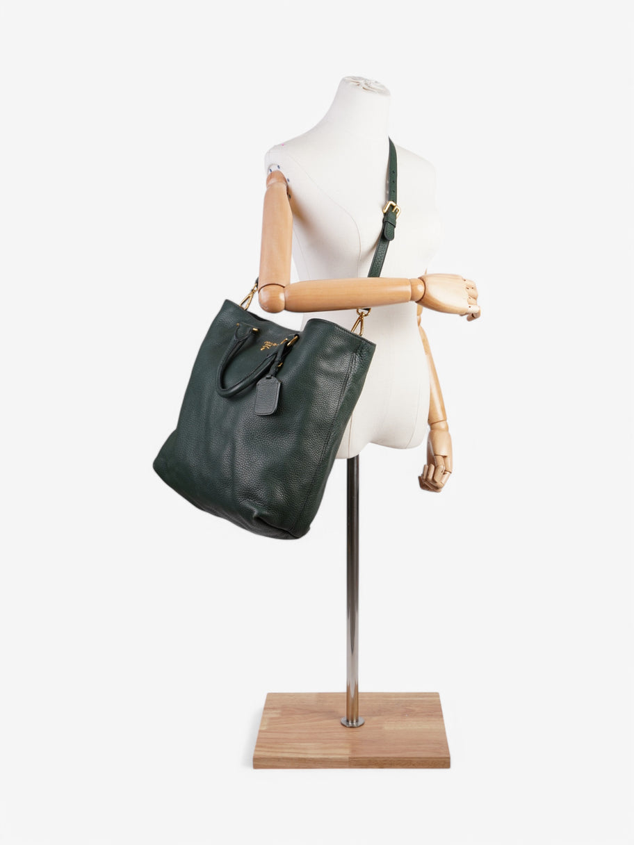 Prada Vitello Green Leather Large Image 2