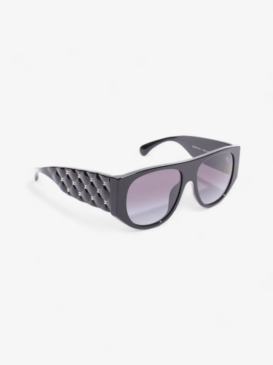 Chanel Pilot Sunglasses Black / Gold Acetate 145mm Image 7