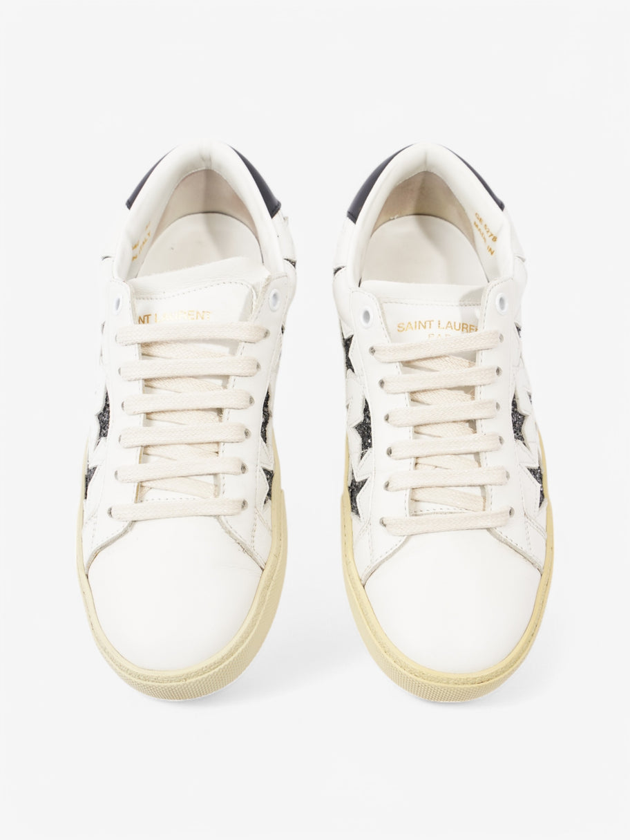 Saint Laurent Court Classic Star White  / Black Leather EU 37 UK 4 Image 8