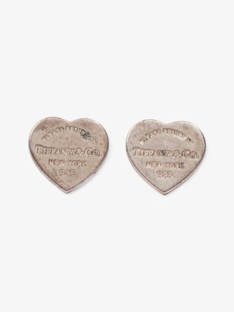  Tiffany and Co Heart Tag Stud Earrings Silver Silver Sterling