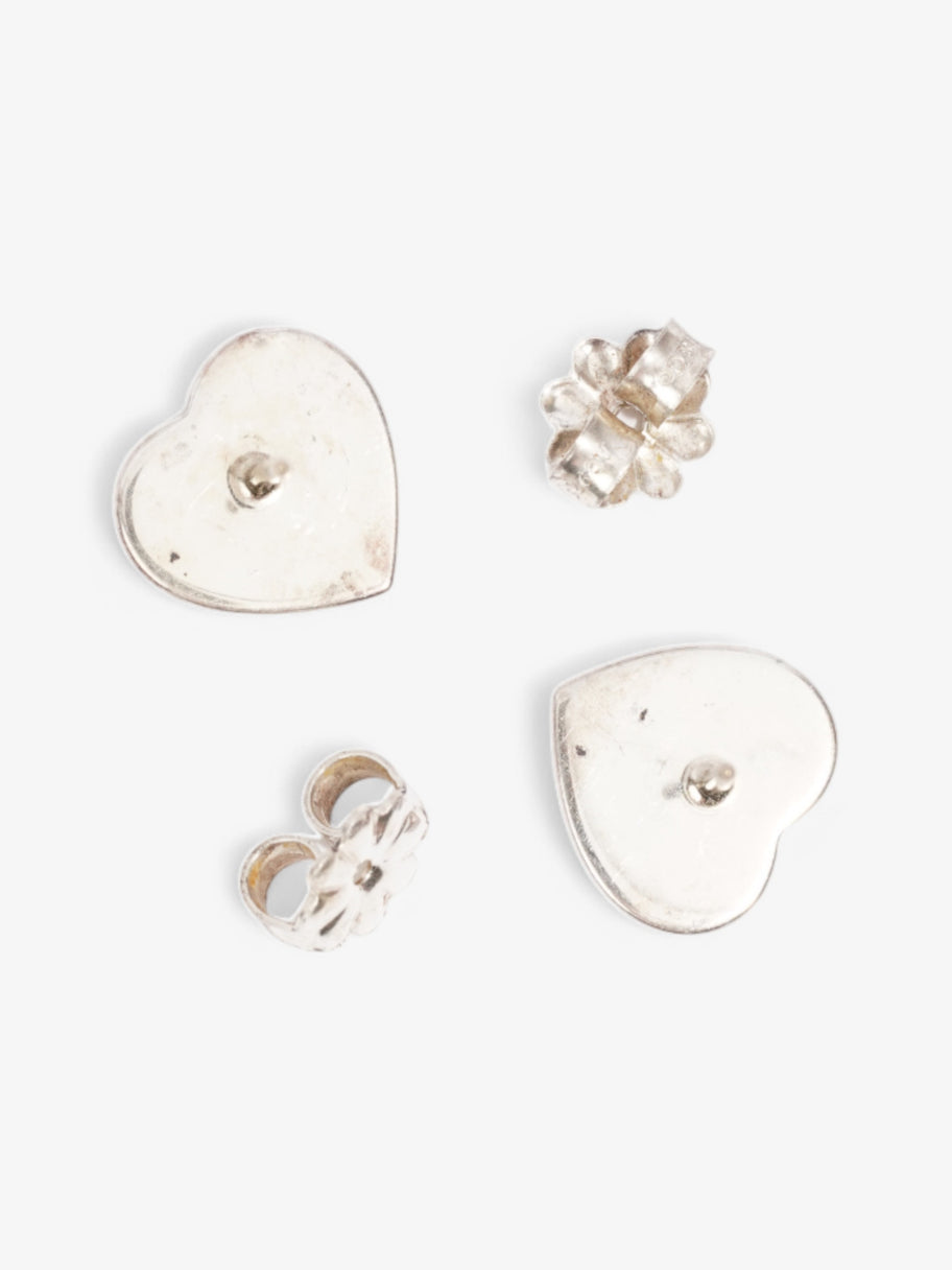 Tiffany and Co Heart Tag Stud Earrings Silver Silver Sterling Image 3