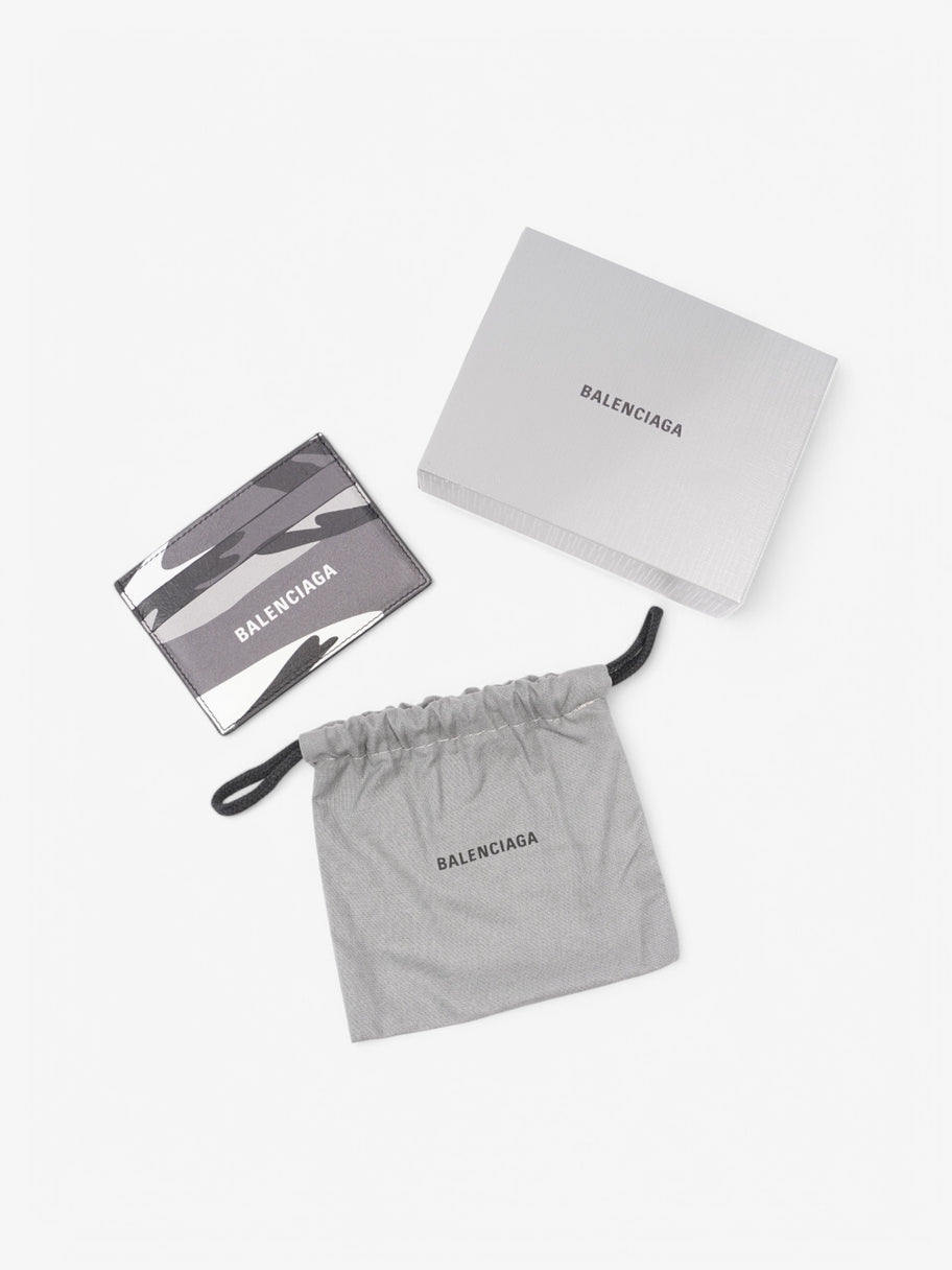Balenciaga Camo Print Card Holder Grey / Black Calfskin Leather Small Image 5