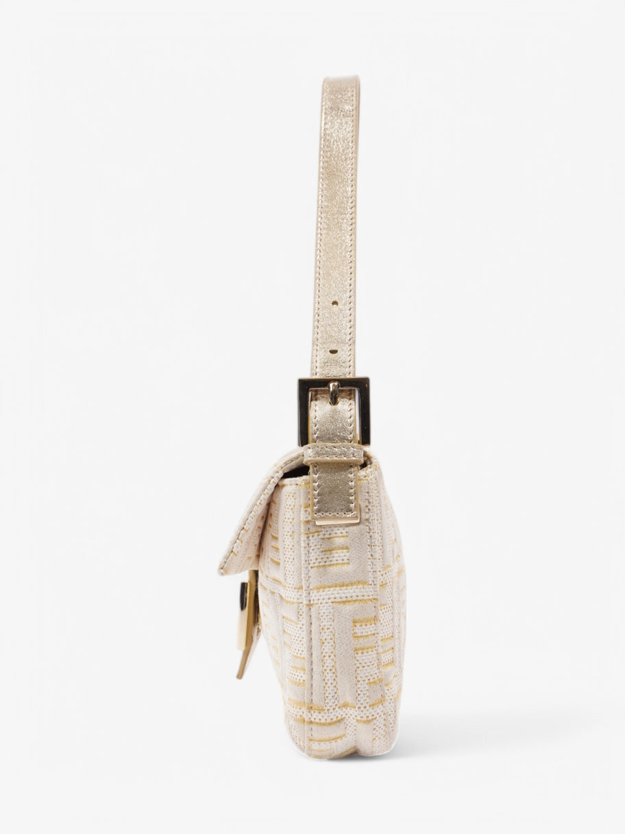 Fendi Baguette White / Gold Canvas Image 3