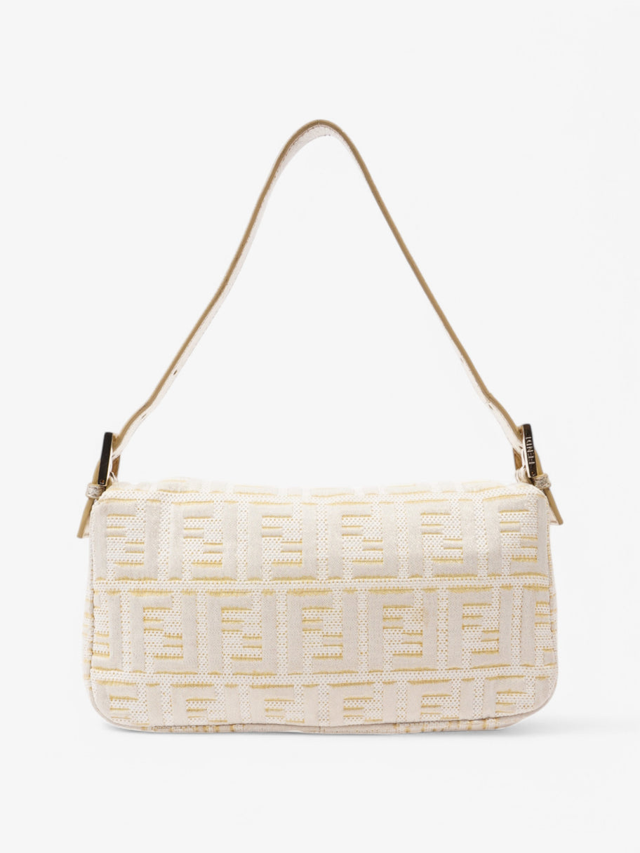 Fendi Baguette White / Gold Canvas Image 4