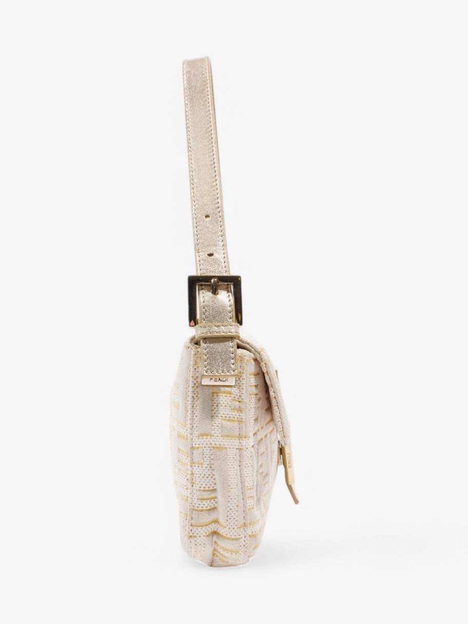 Fendi Baguette White / Gold Canvas Image 5