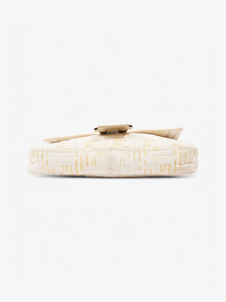 Fendi Baguette White / Gold Canvas Image 6