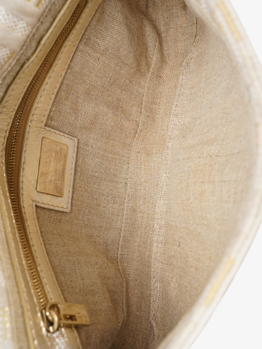 Fendi Baguette White / Gold Canvas Image 7