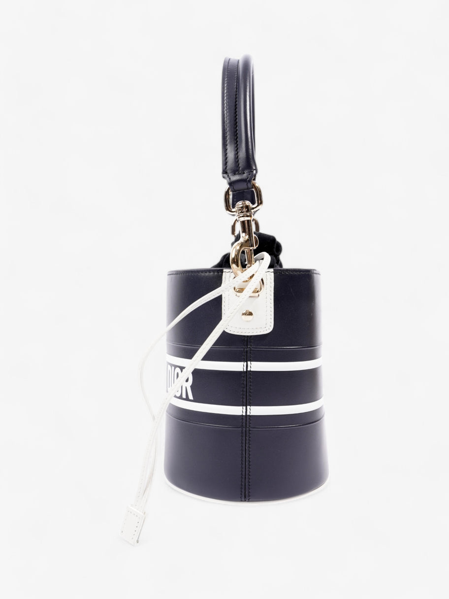 Christian Dior Vibe Bucket Bag Navy / White Calfskin Leather Small Image 3
