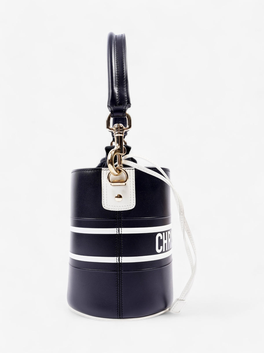 Christian Dior Vibe Bucket Bag Navy / White Calfskin Leather Small Image 5