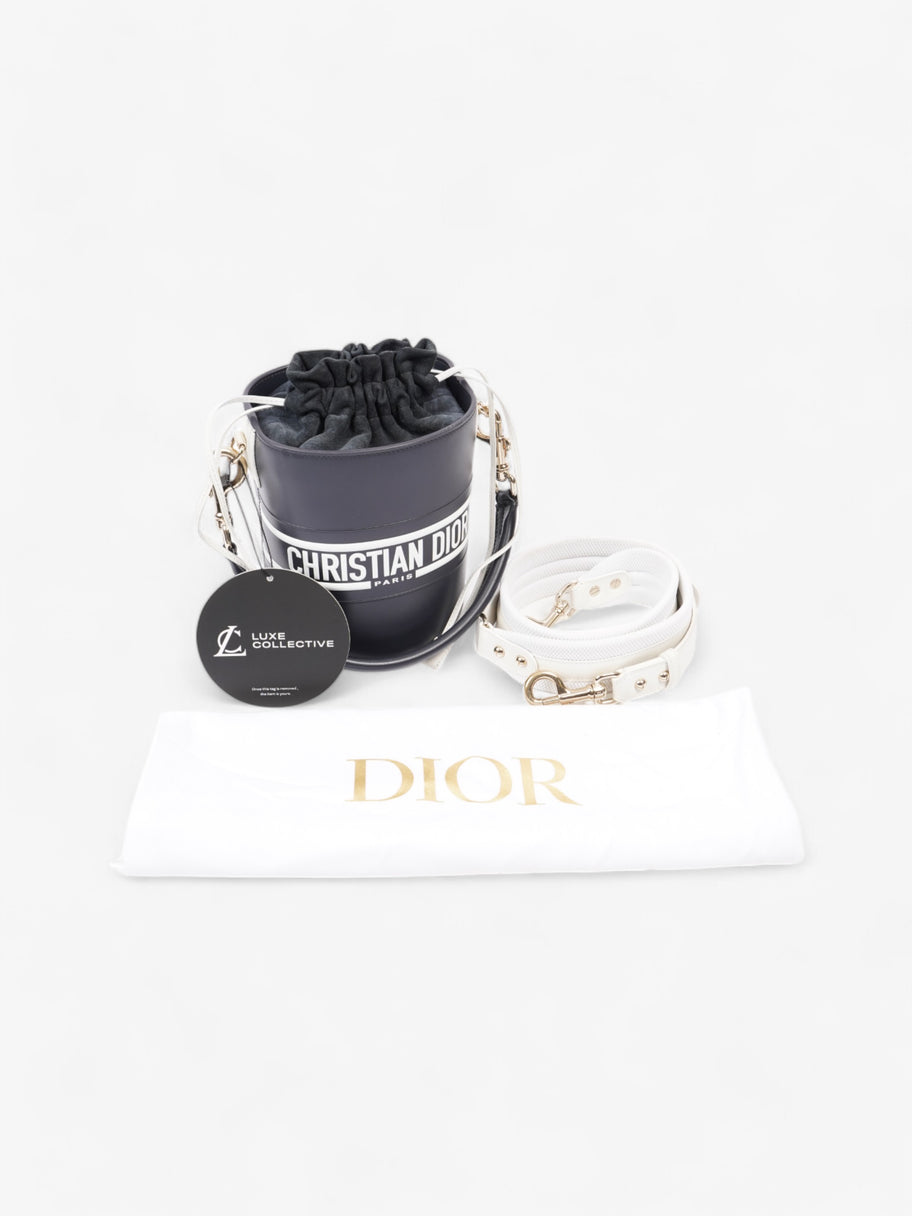 Christian Dior Vibe Bucket Bag Navy / White Calfskin Leather Small Image 9