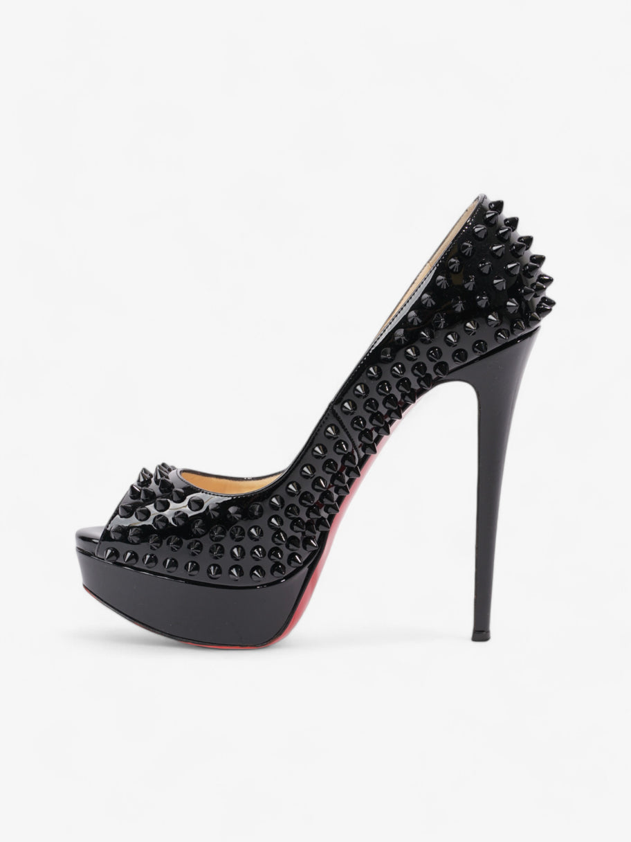 Christian Louboutin Lady Peep Spikes  150 Black Patent Leather EU 38.5 UK 5.5 Image 3