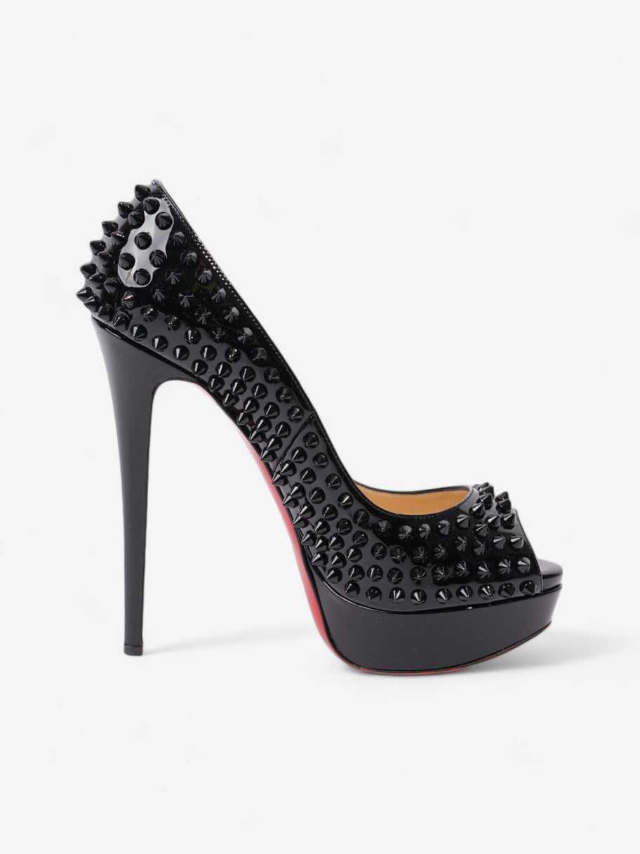 Christian Louboutin Lady Peep Spikes  150 Black Patent Leather EU 38.5 UK 5.5 Image 4