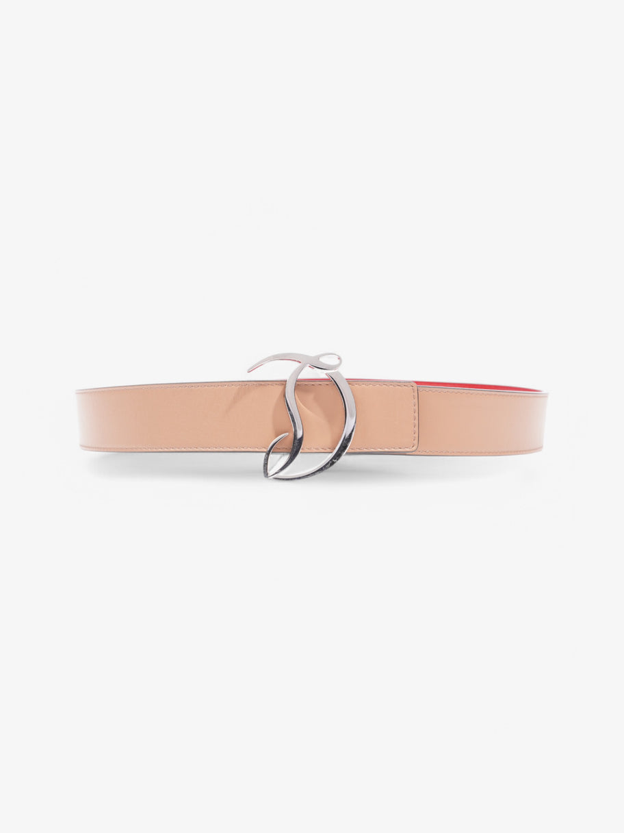 Christian Louboutin CL Logo Belt Nude / Red Leather Image 1