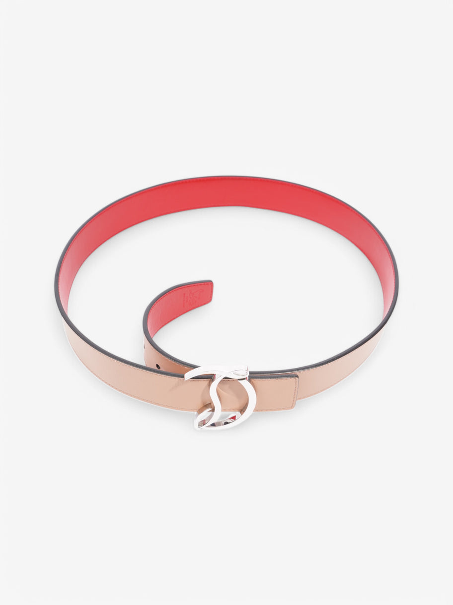 Christian Louboutin CL Logo Belt Nude / Red Leather Image 2