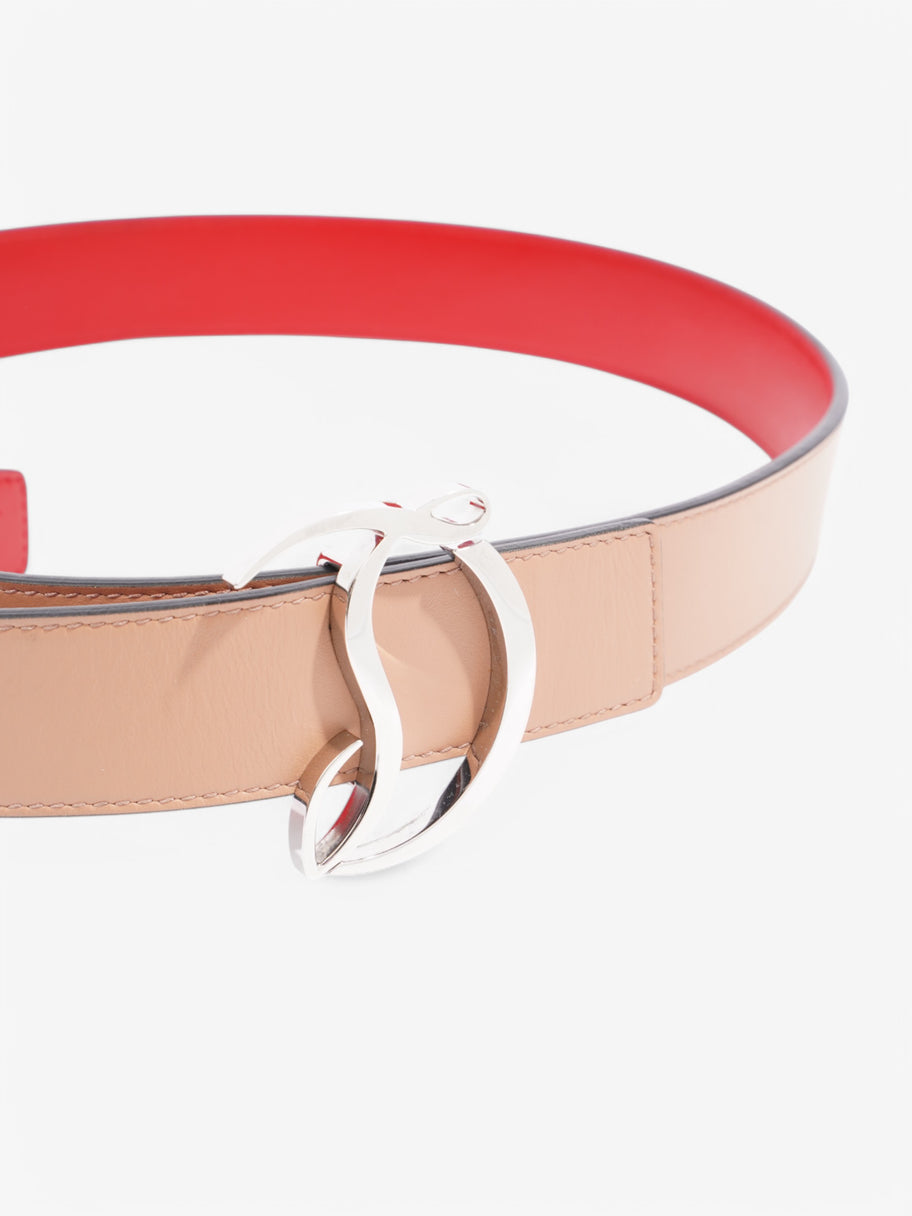 Christian Louboutin CL Logo Belt Nude / Red Leather Image 3