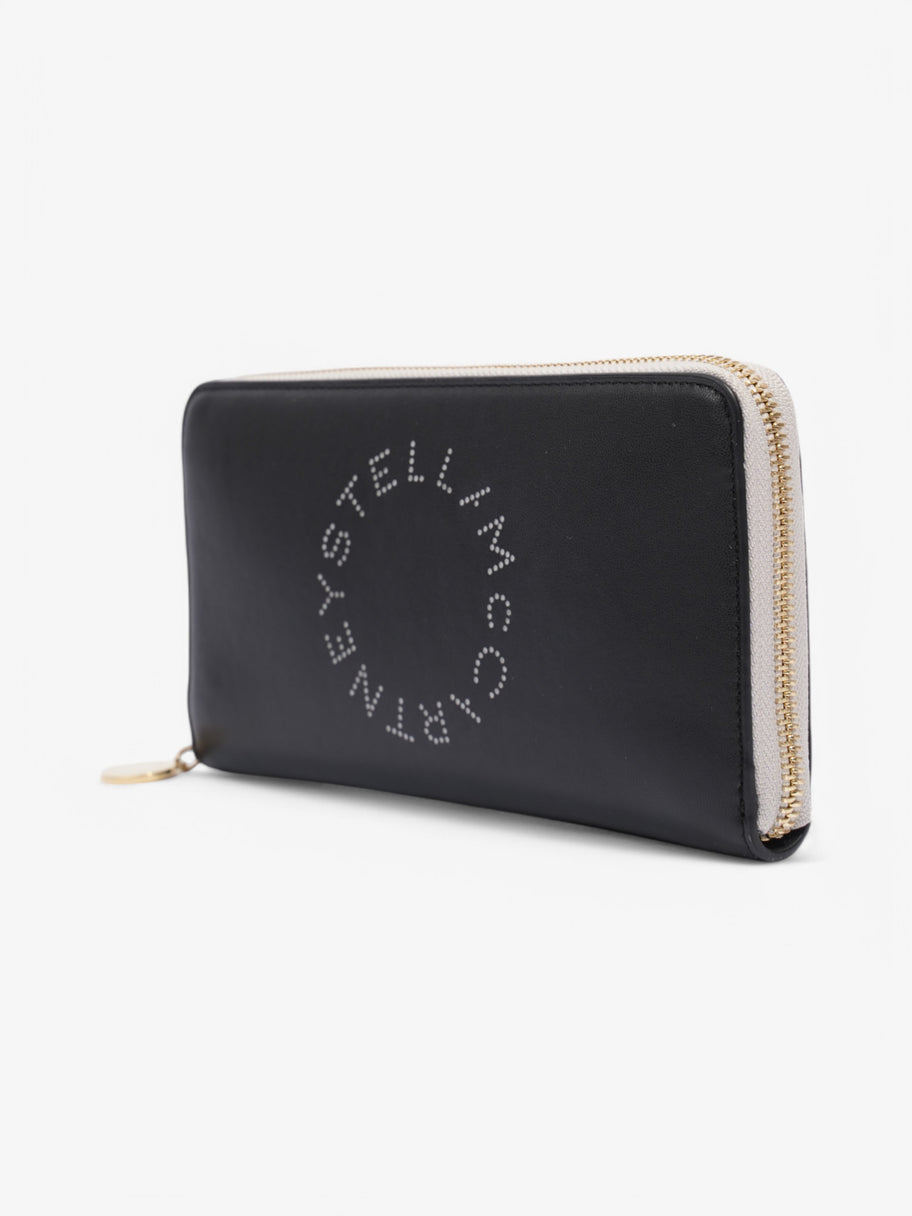Stella McCartney Logo Continental Wallet Midnight Black Faux Leather Image 3