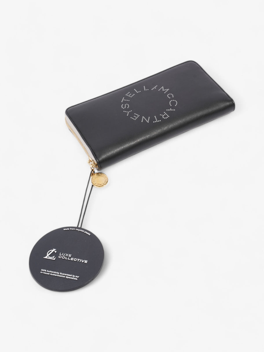Stella McCartney Logo Continental Wallet Midnight Black Faux Leather Image 8