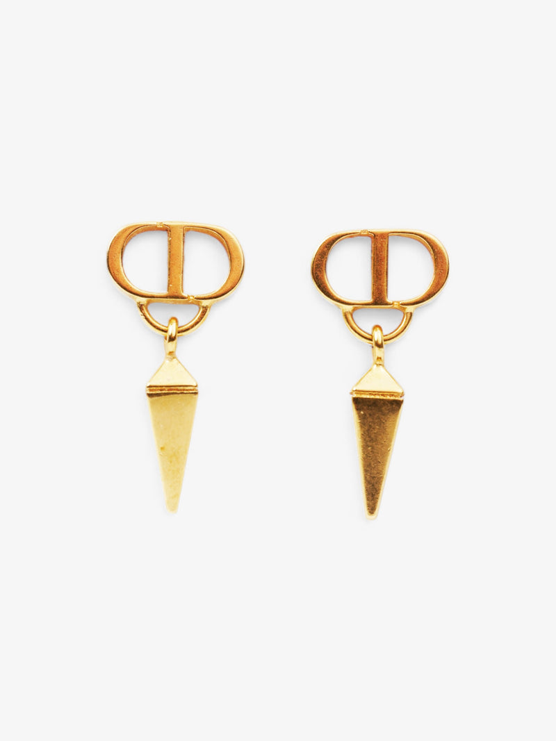  Christian Dior Dior Spike Earrings Gold Base Metal