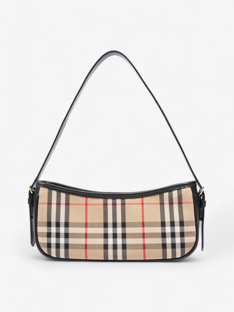  Burberry Shoulder Bag Check Coated Canvas