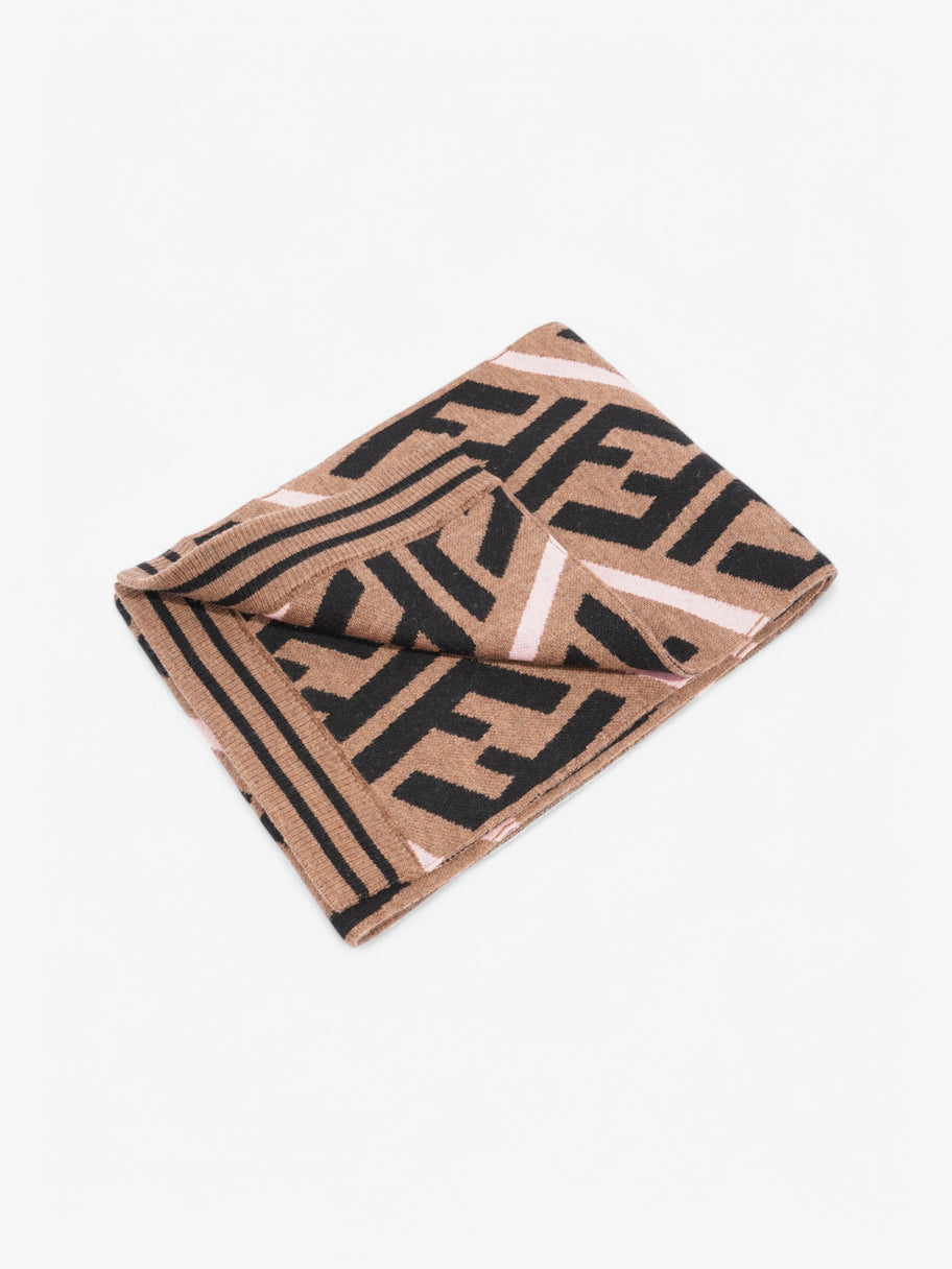 Fendi FF Scarf Brown / Black / Pink Wool Image 6