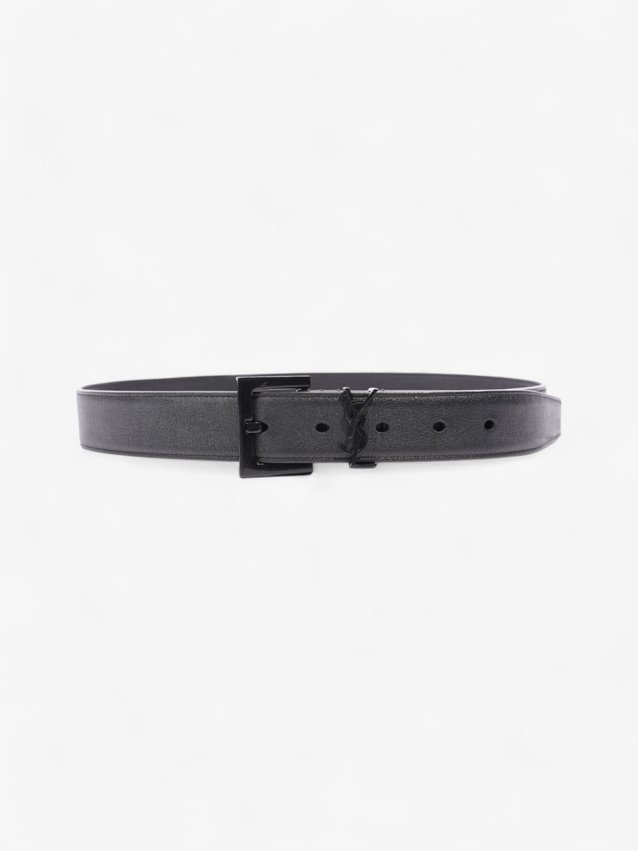 Saint Laurent Monogram Belt Black Leather 75 Image 1