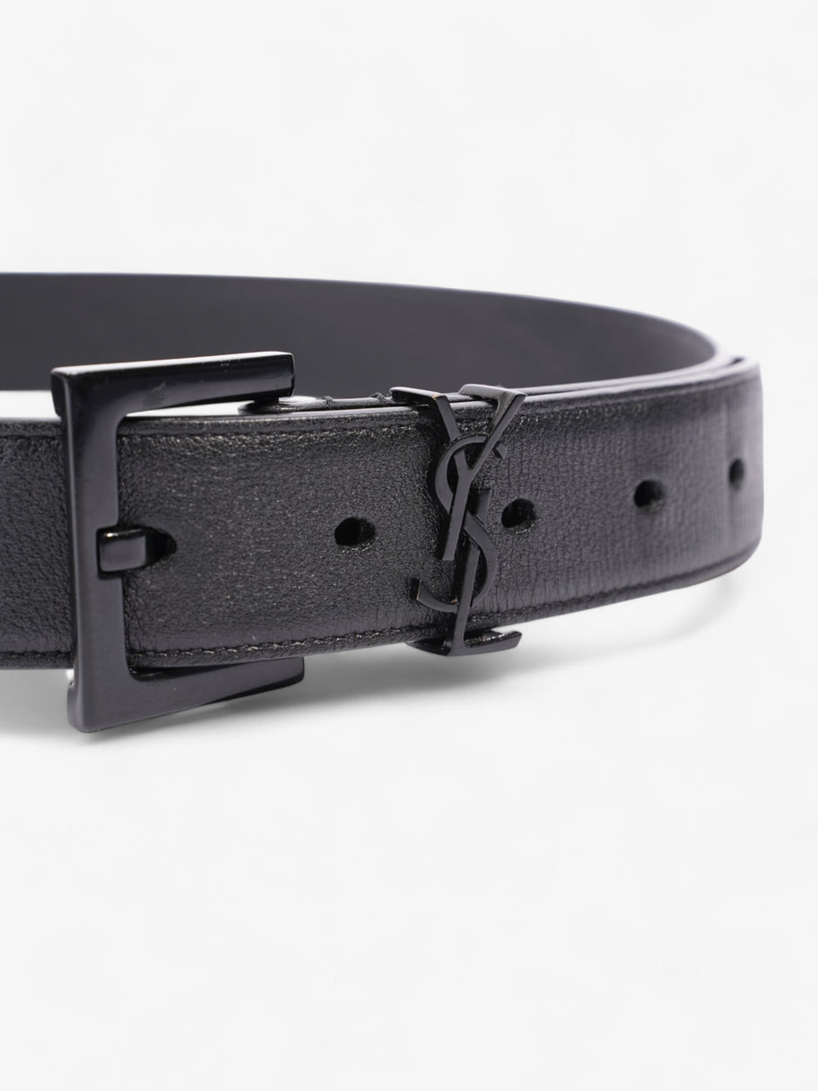 Saint Laurent Monogram Belt Black Leather 75 Image 2