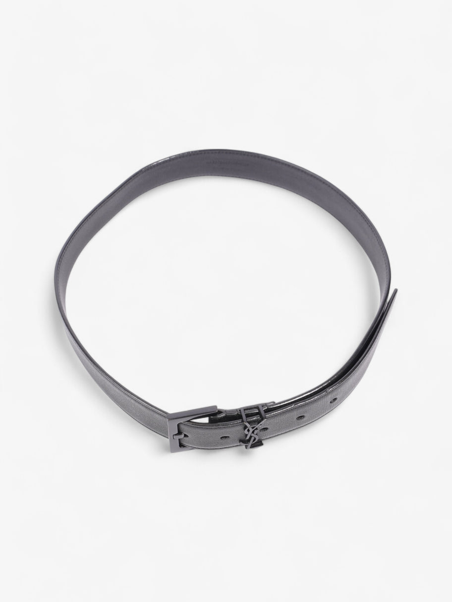 Saint Laurent Monogram Belt Black Leather 75 Image 3
