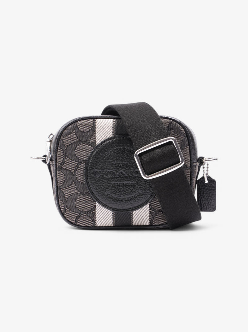  Coach Dempsey Camera Bag  Black / White Canvas