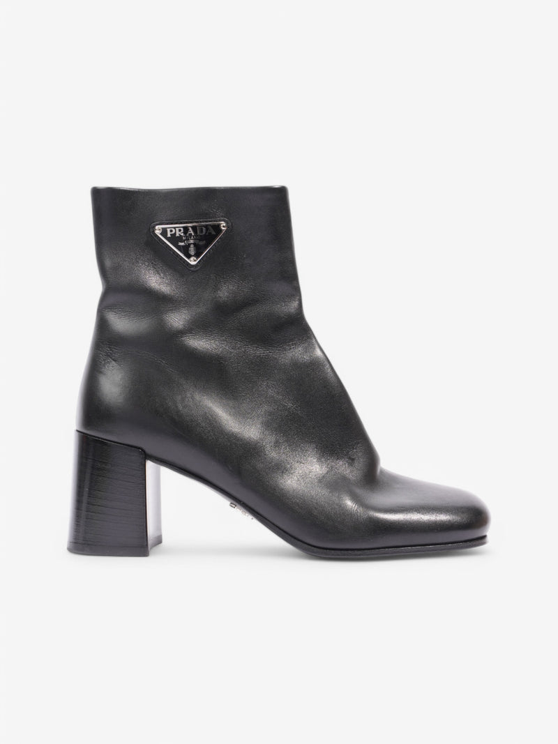  Prada Logo Ankle boots 60 / Black Leather EU 38 UK 5