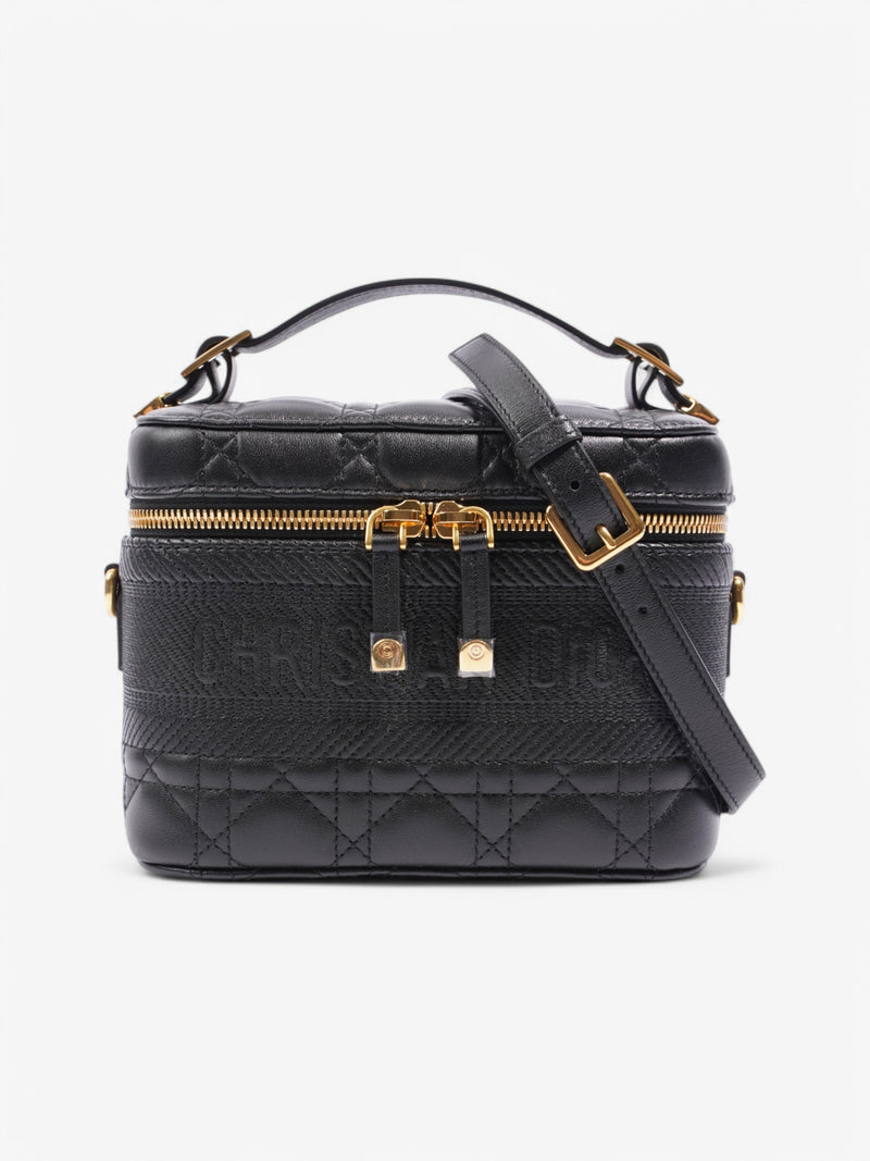  Christian Dior Cannage Diortravel Vanity case Black Leather