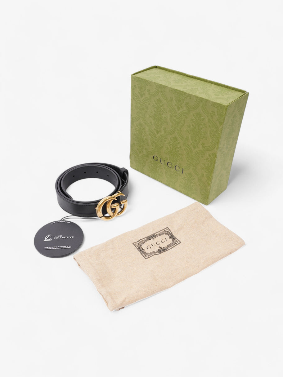 Gucci GG Marmont Belt Black / Gold Leather 90cm / 36