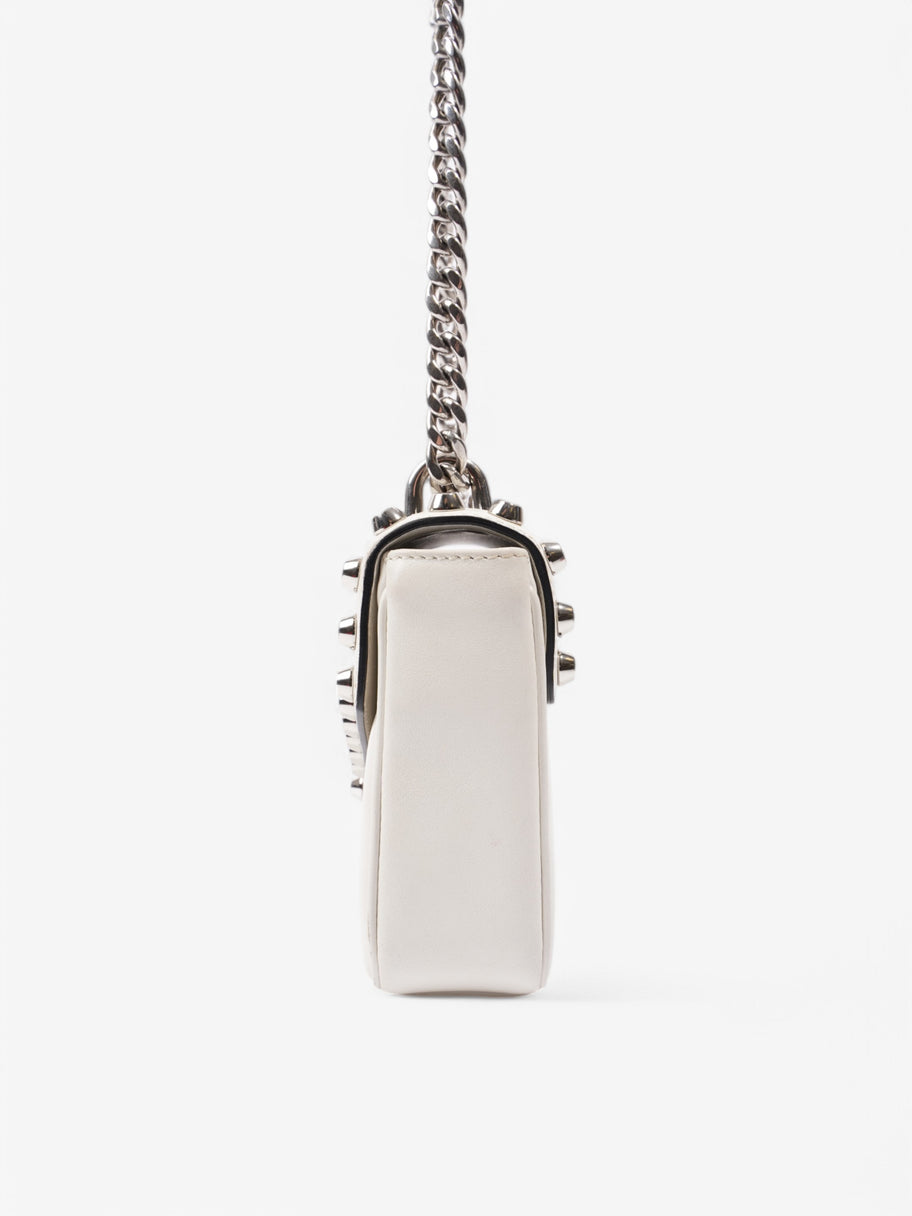 Prada Studded Shoulder Bag White Leather Image 3