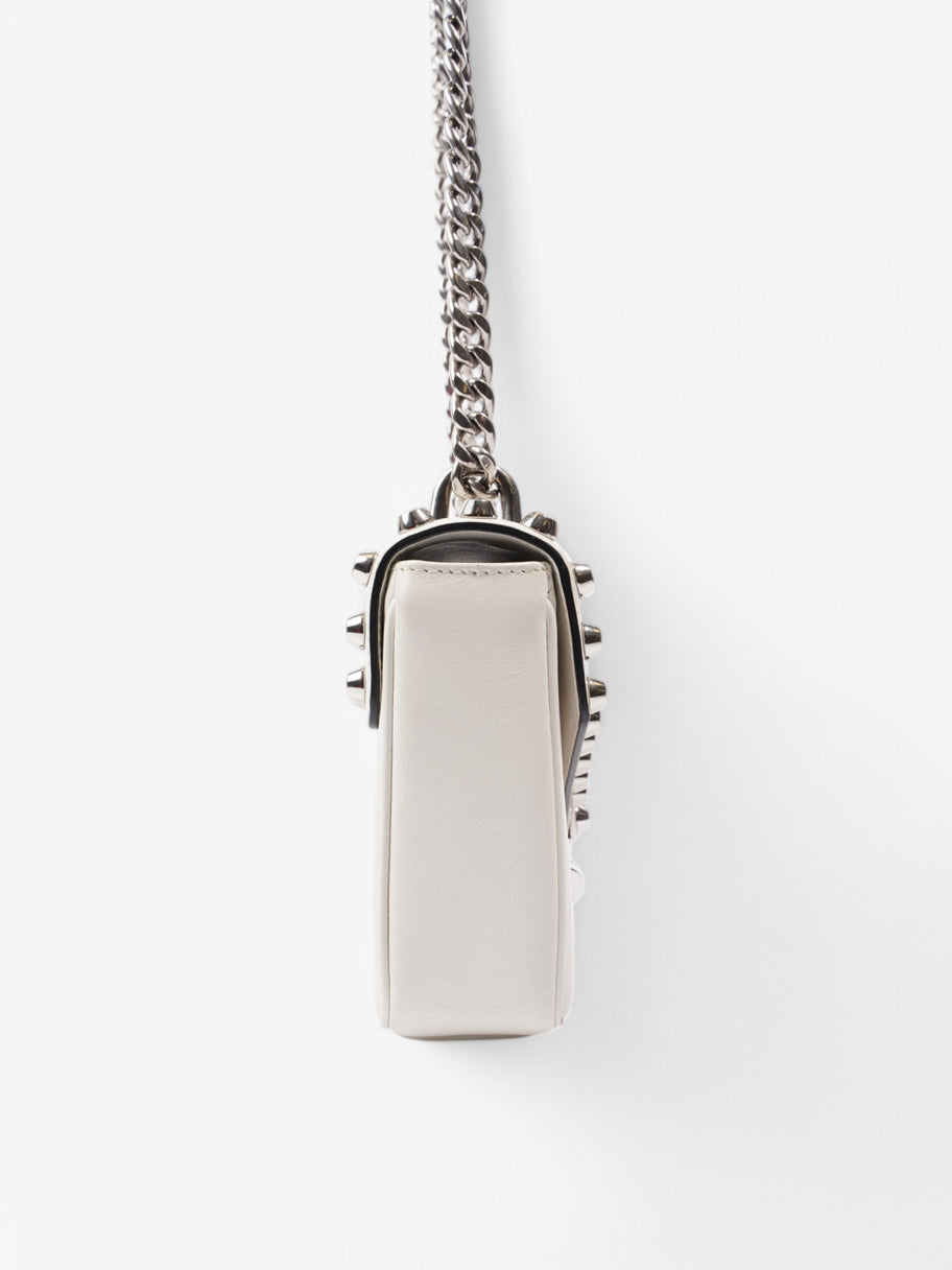 Prada Studded Shoulder Bag White Leather Image 5