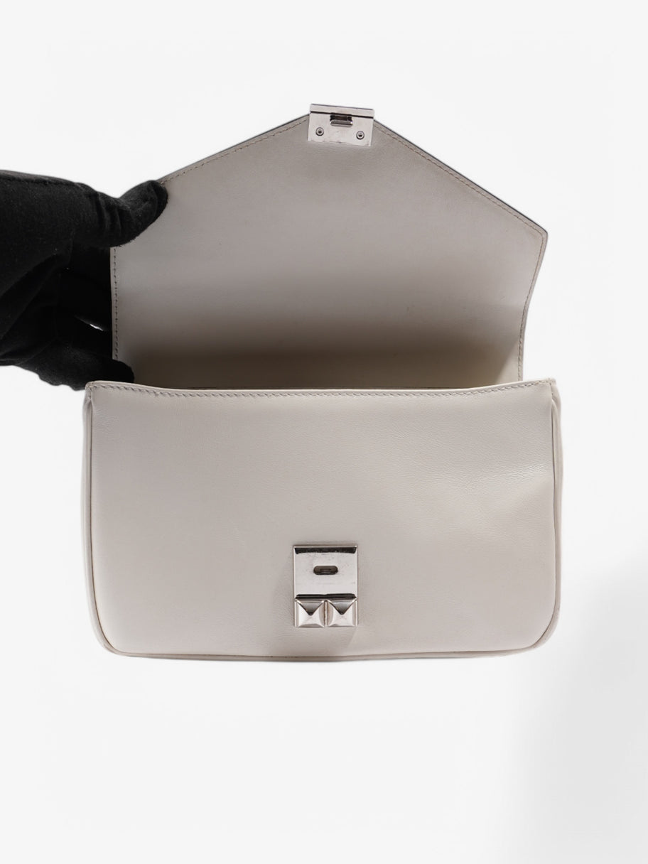 Prada Studded Shoulder Bag White Leather Image 8
