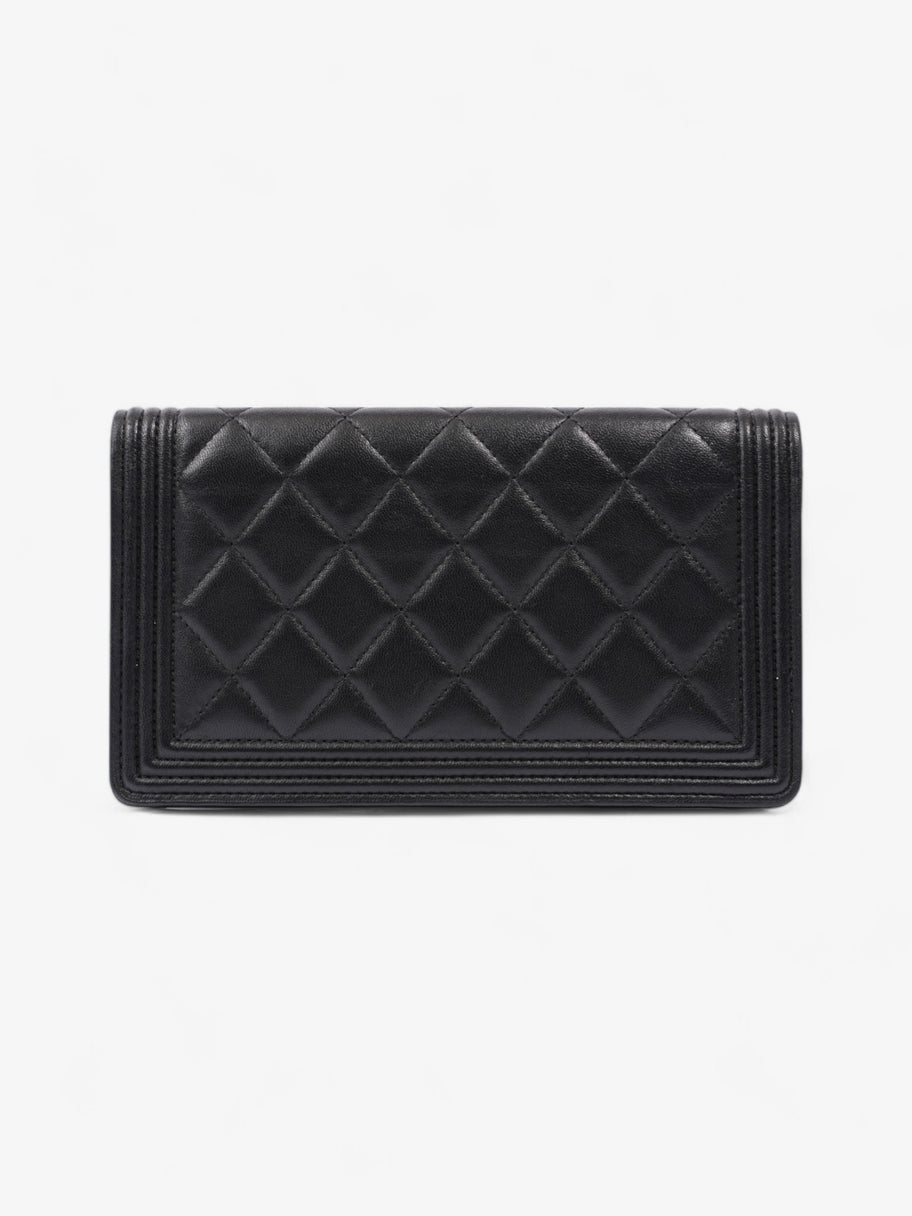 Chanel Boy Wallet Black Lambskin Leather Image 3