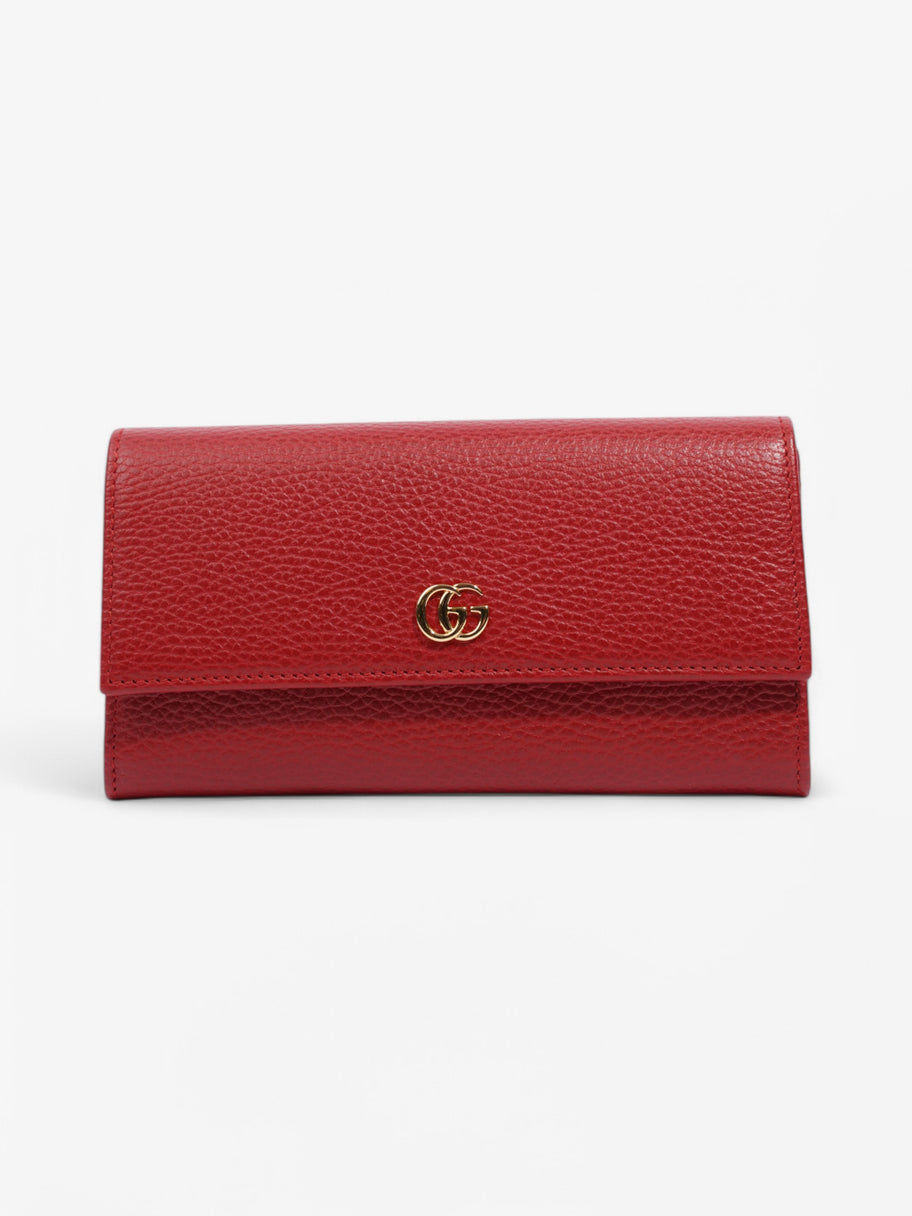 Gucci GG Marmont Long Continental Wallet Hibiscus Red Calfskin Leather Image 1