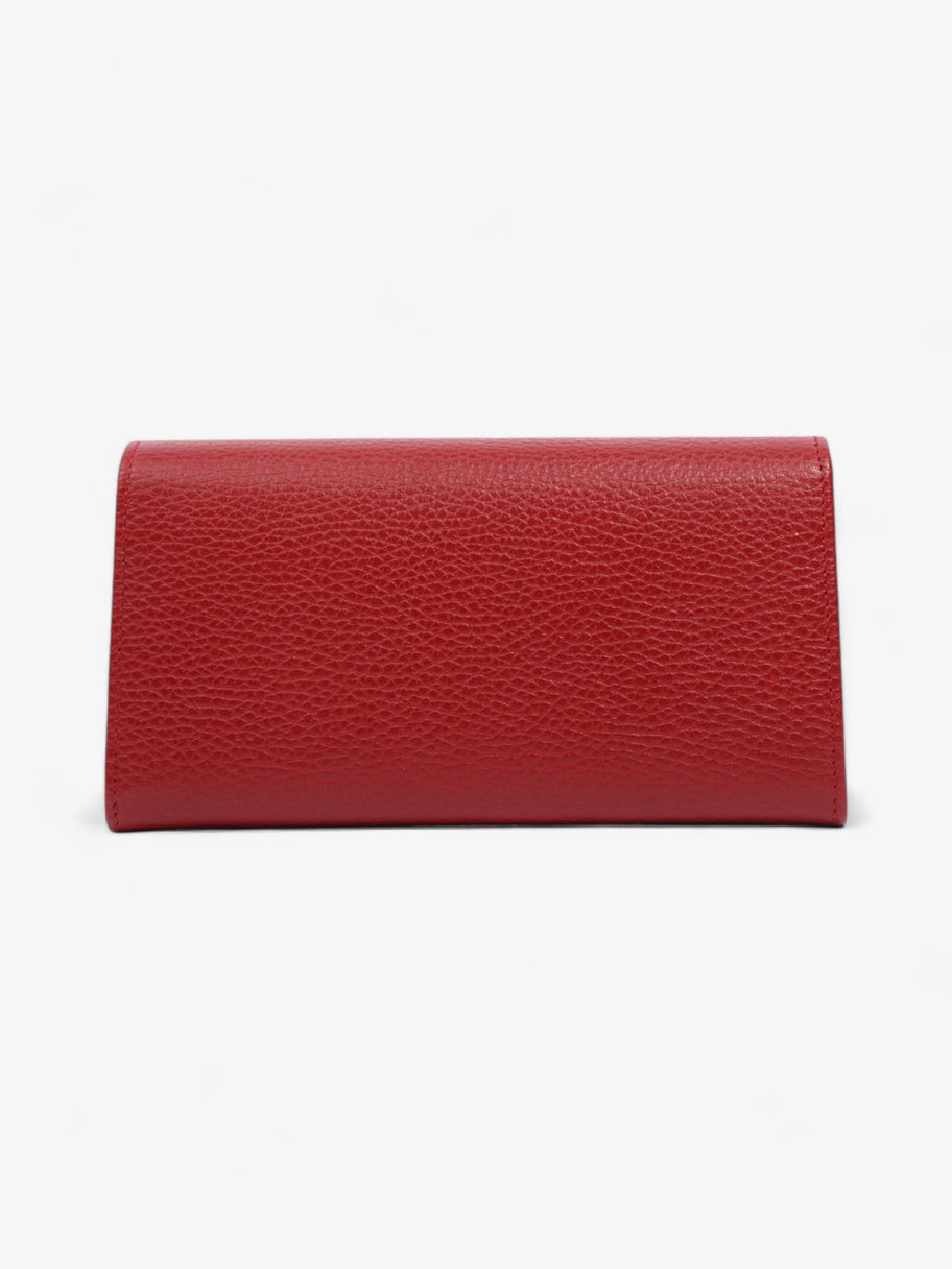 Gucci GG Marmont Long Continental Wallet Hibiscus Red Calfskin Leather Image 9