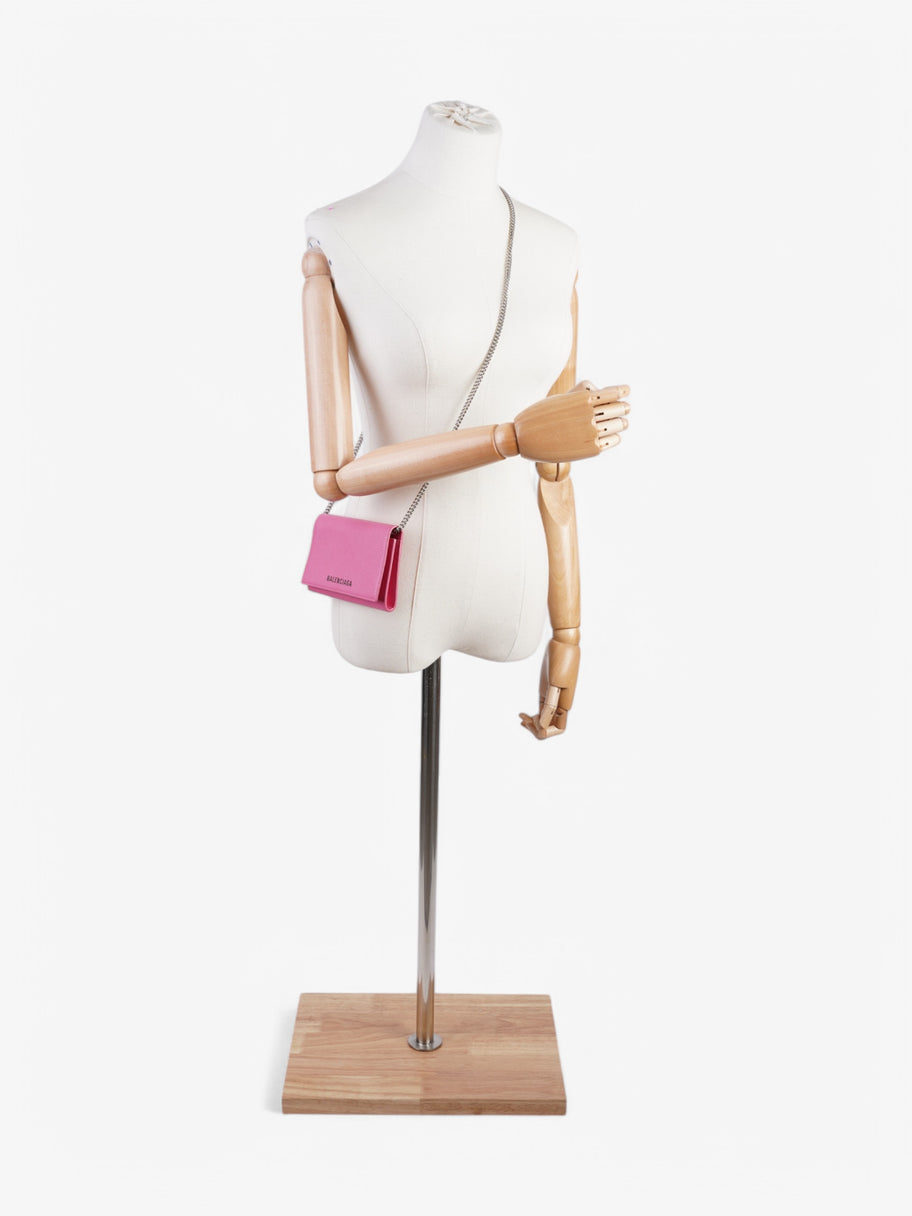 Balenciaga Clutch With Chain Pink / Black Leather Image 2