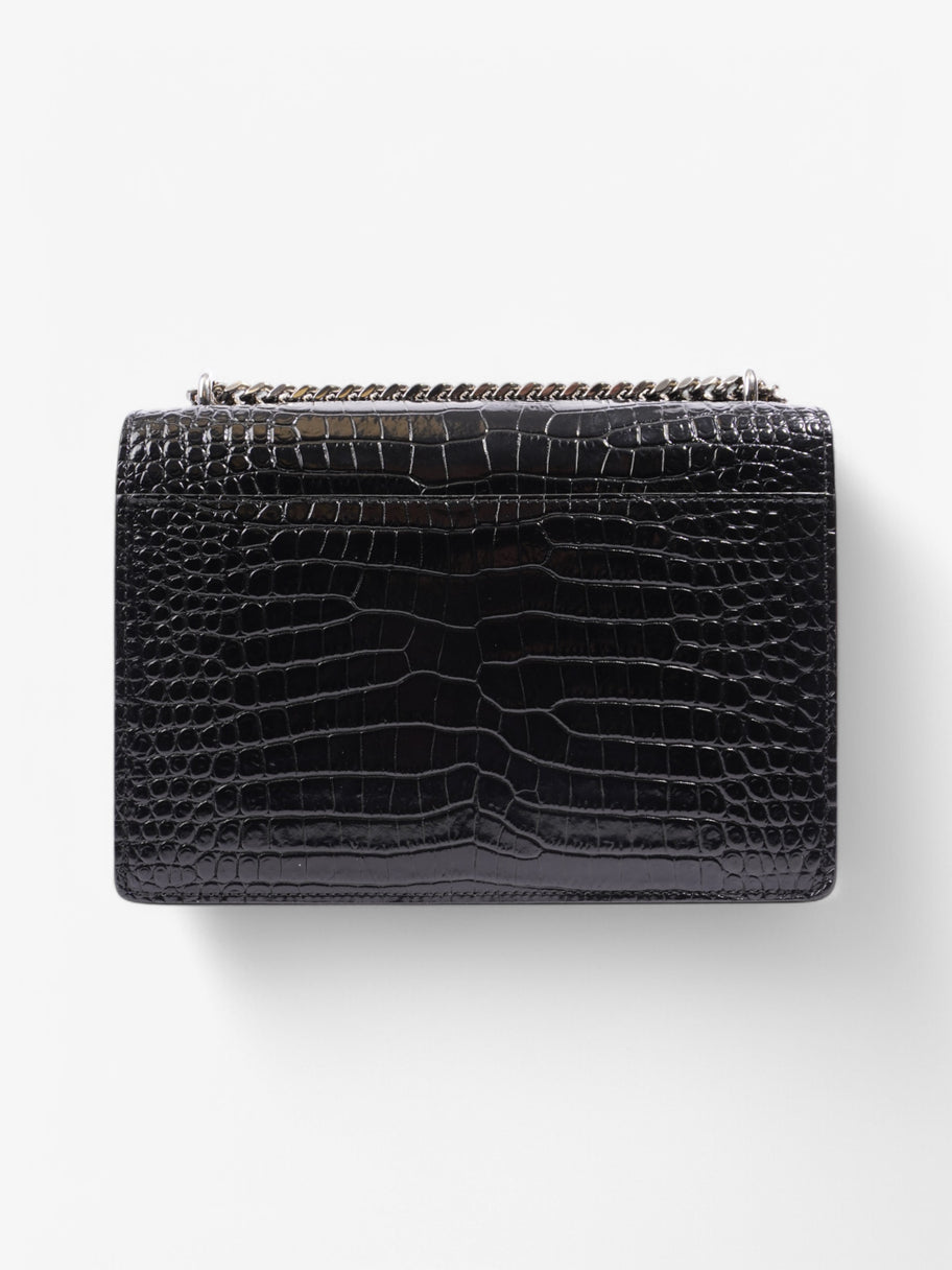 Saint Laurent Sunset Crocodile Effect Shoulder Bag Black Crocodile Leather Image 4