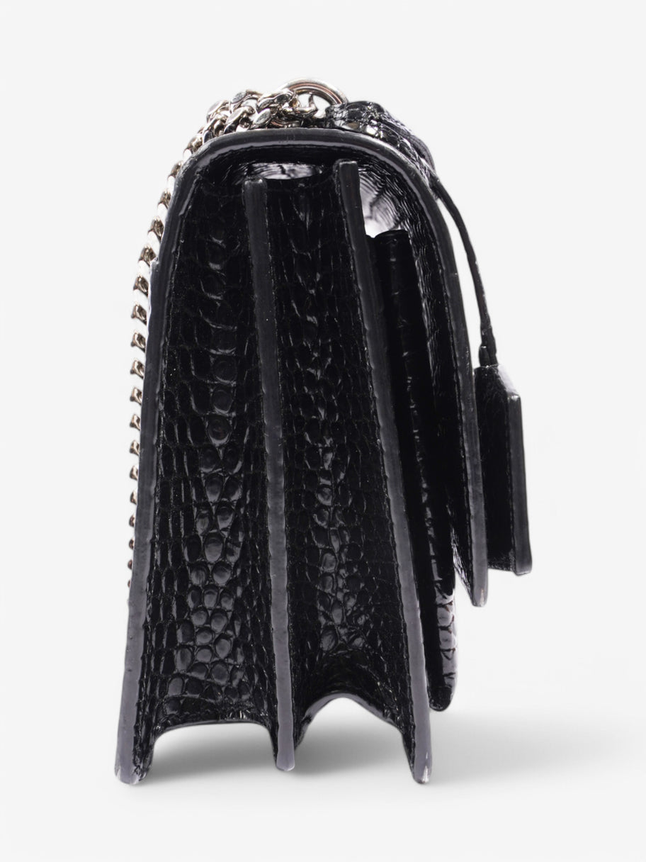 Saint Laurent Sunset Crocodile Effect Shoulder Bag Black Crocodile Leather Image 5