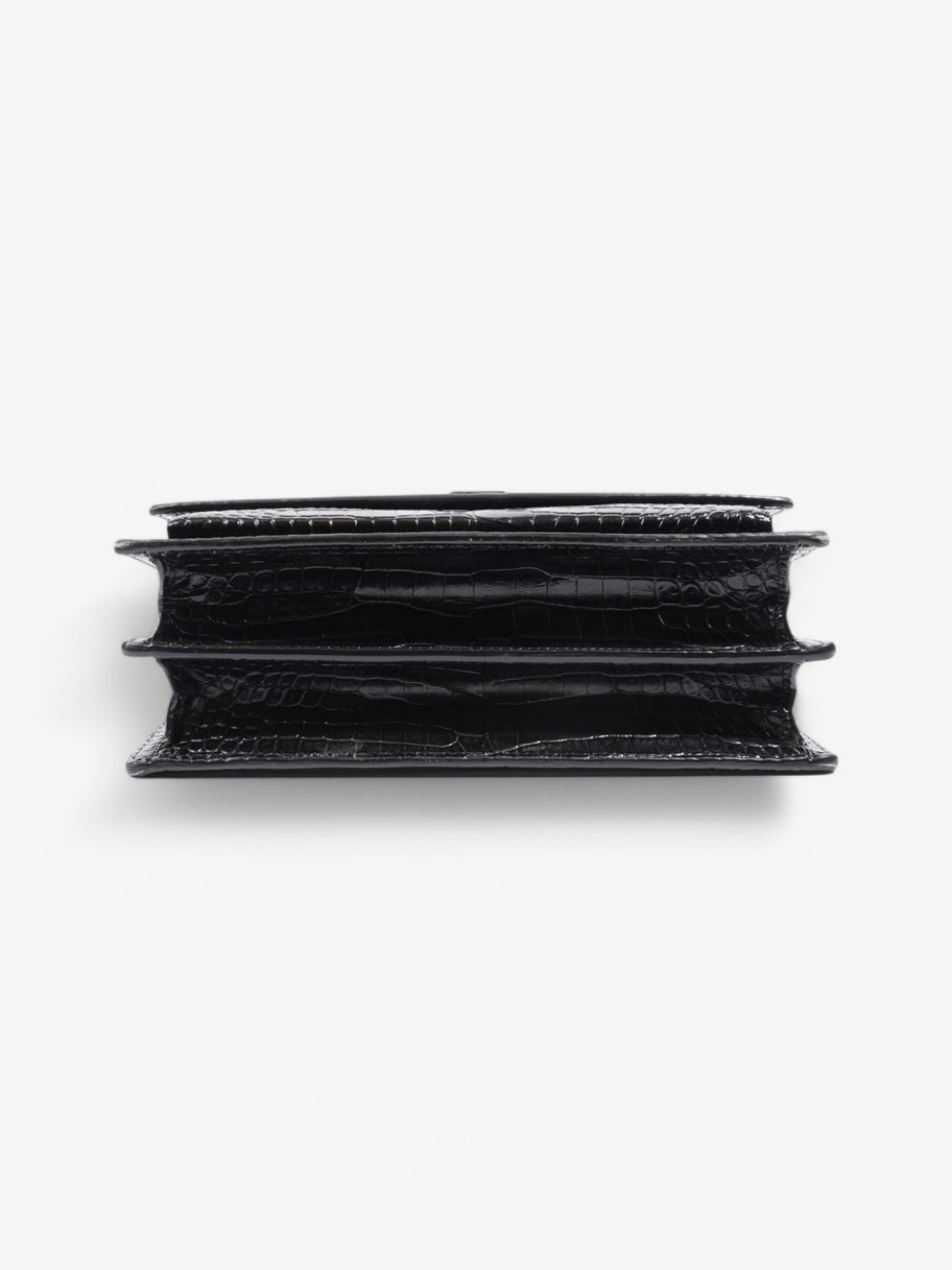 Saint Laurent Sunset Crocodile Effect Shoulder Bag Black Crocodile Leather Image 6