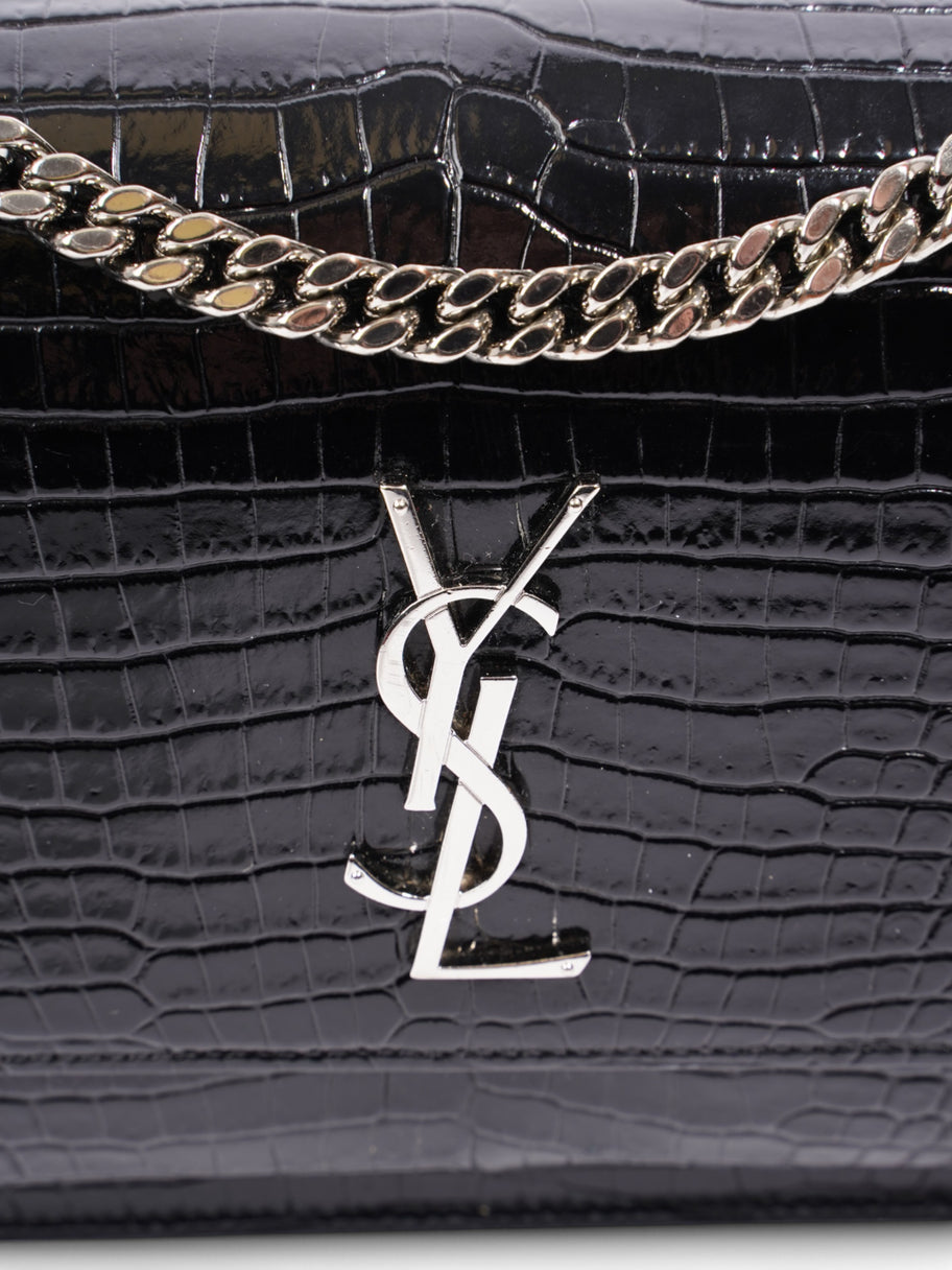 Saint Laurent Sunset Crocodile Effect Shoulder Bag Black Crocodile Leather Image 7