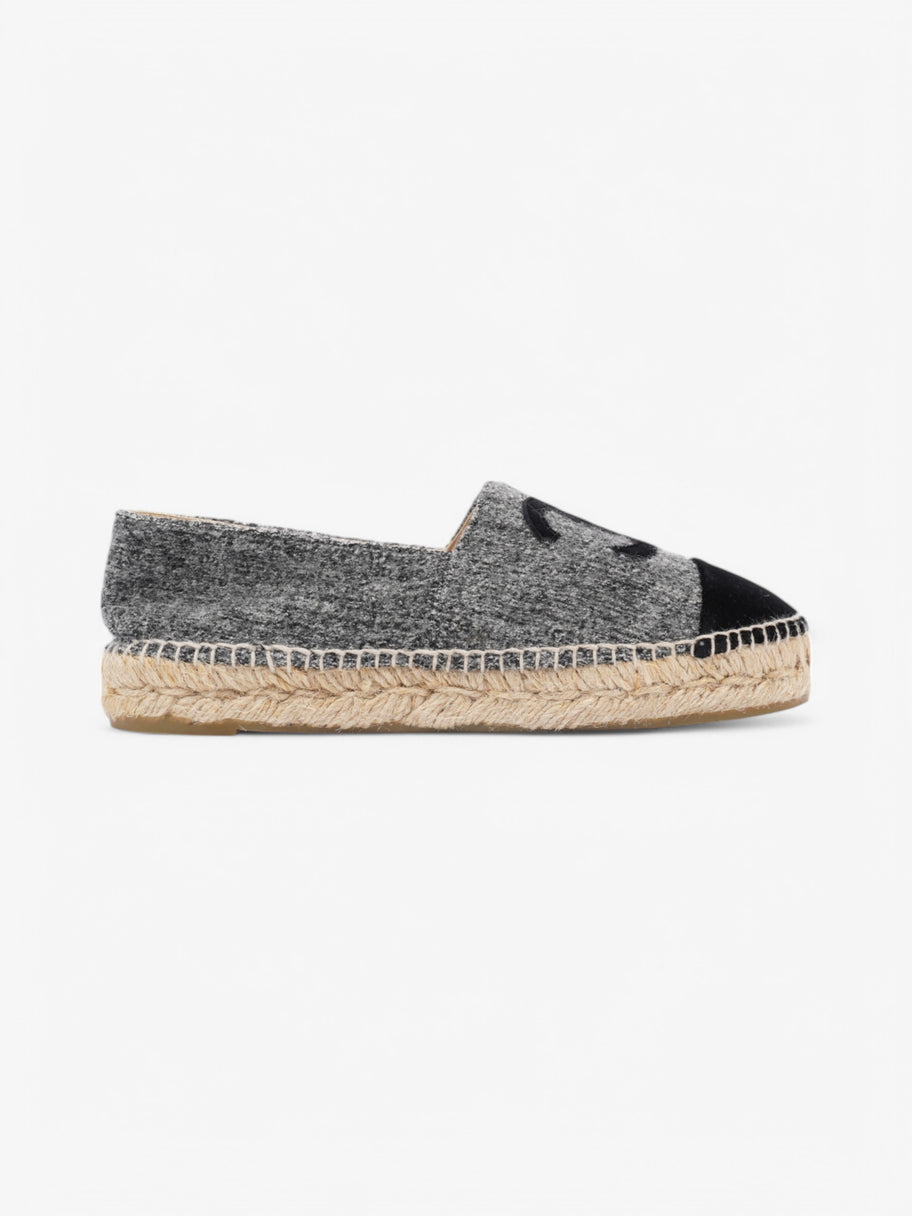Chanel CC Espadrilles Grey / Black Fabric EU 37 UK 4 Image 1