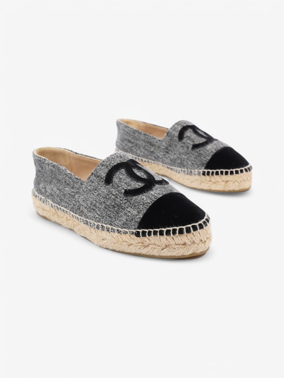 Chanel CC Espadrilles Grey / Black Fabric EU 37 UK 4 Image 2